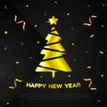 Square banner Happy New Year with a place under the text congratulations or invitations to the holiday.
